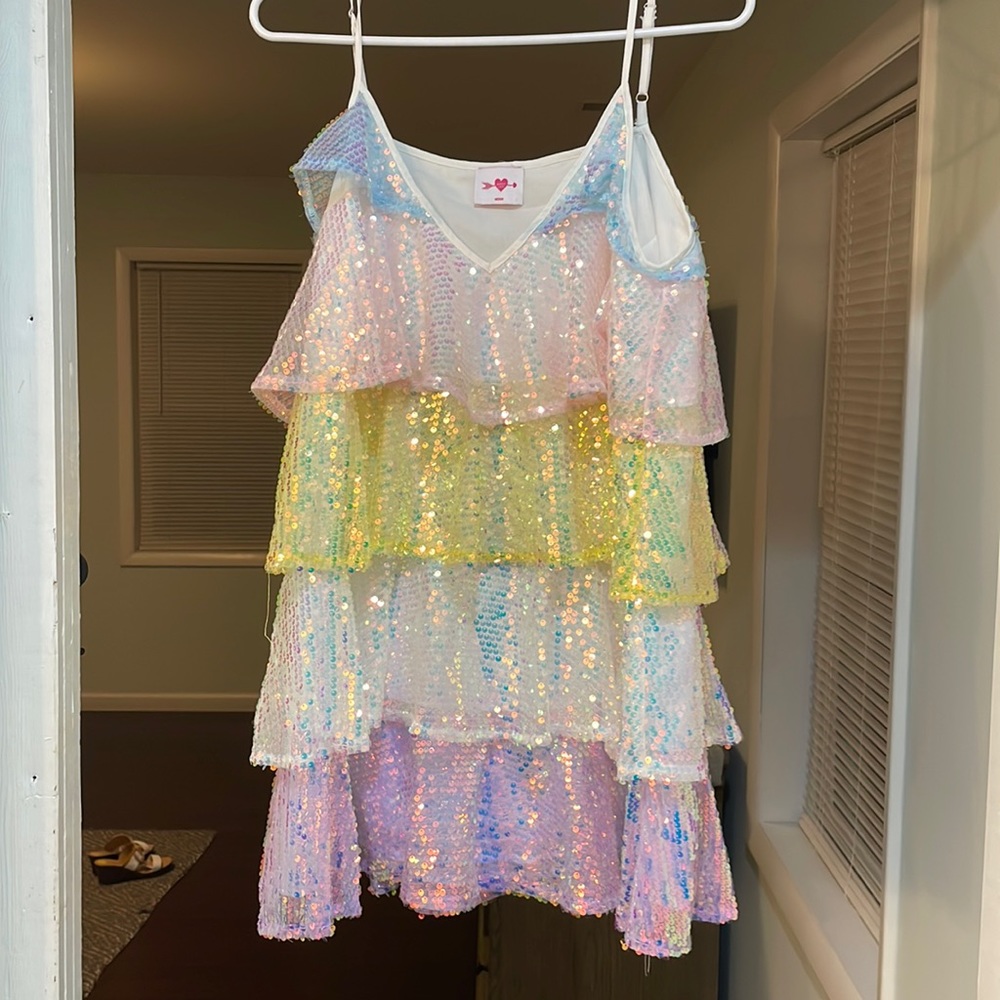 Buddy Love sequence pastel dress